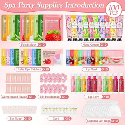 100-teiliges Hautpflege Geschenkset für Frauen & Mädchen