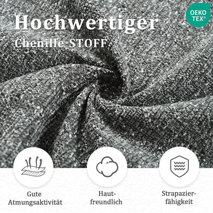 Drehbarer Esszimmerstuhl Set 6x Grau, Chenille Polsterstuhl mit Armlehnen