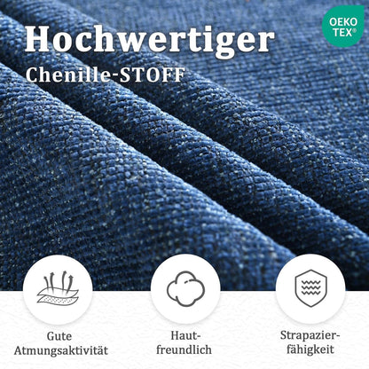 Drehbarer Esszimmerstuhl Set 4er – Dunkelblau, Chenille