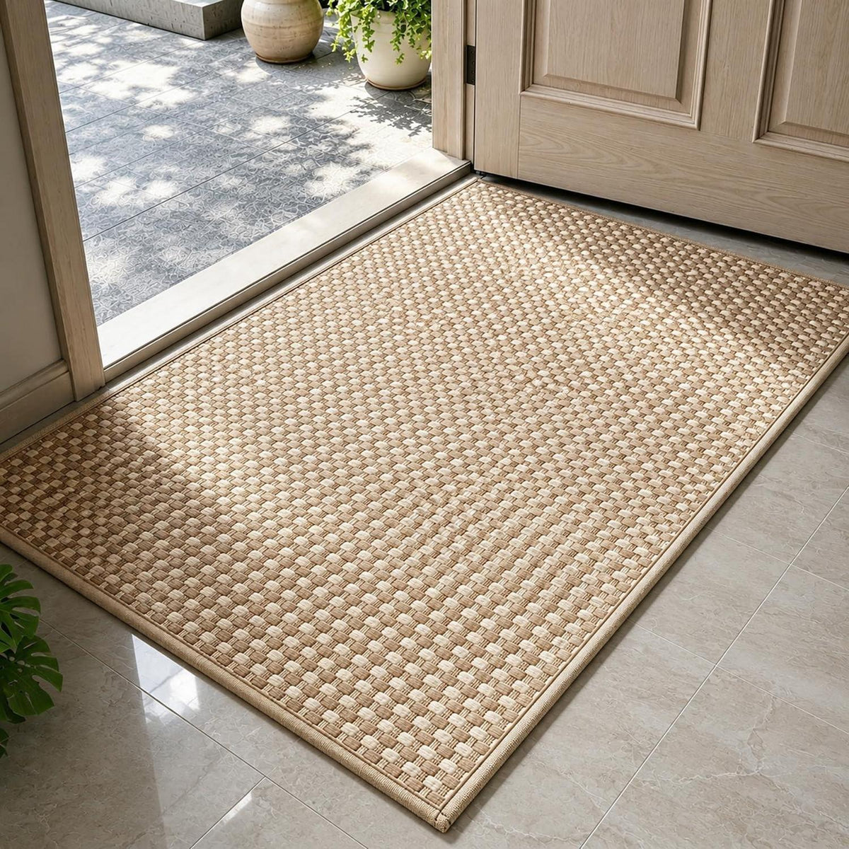 Waschbare Fußmatte für Innen & Außen, 70x100cm Braun