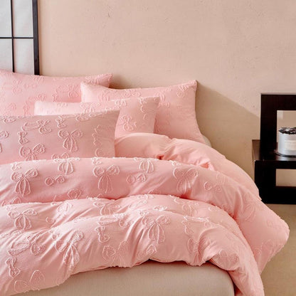 Boho Bettwäsche Set getuftet Rosa 135x200