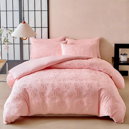 Boho Bettwäsche Set getuftet Rosa 135x200