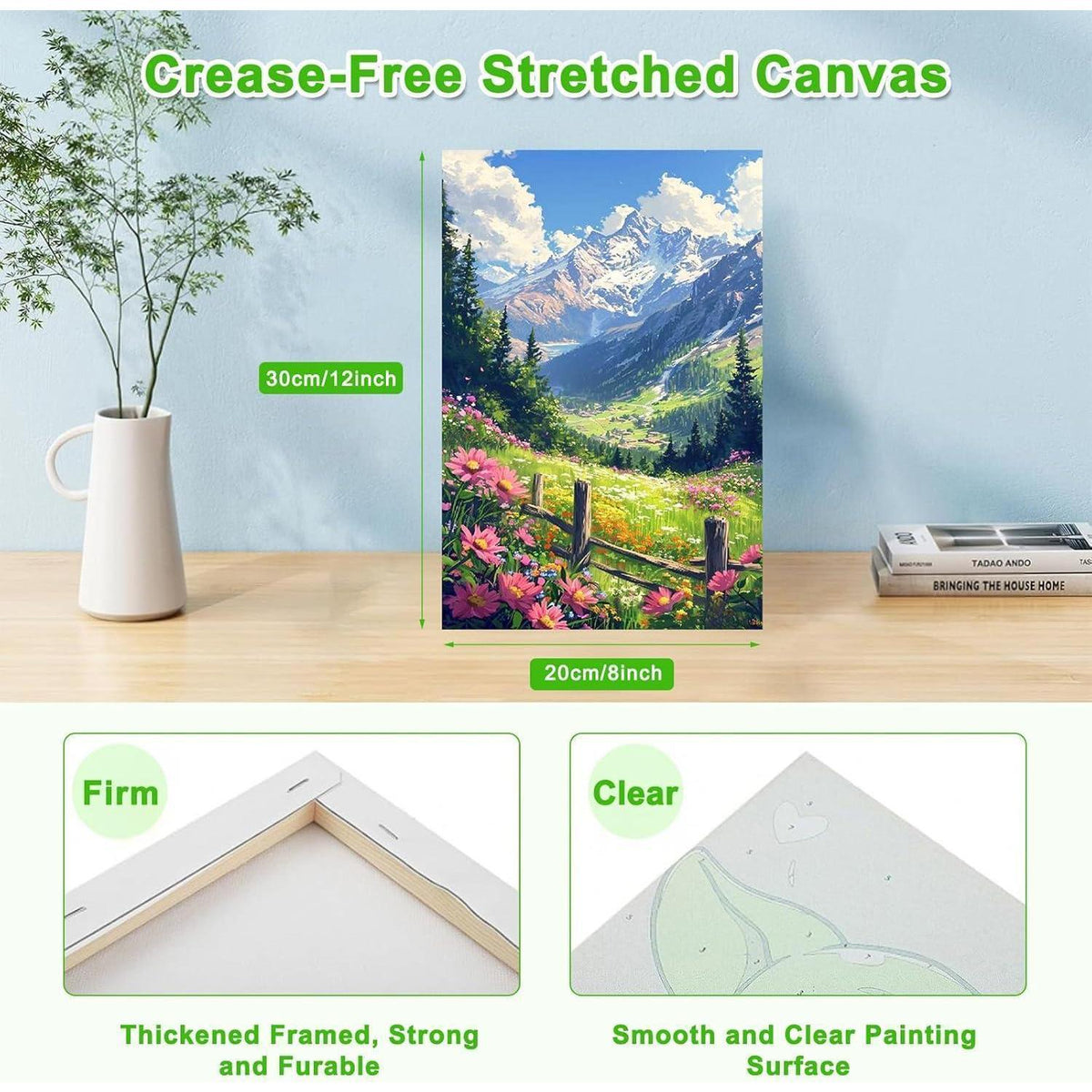 Malen nach Zahlen Berge mit Rahmen – Landschaftsbild DIY Set
