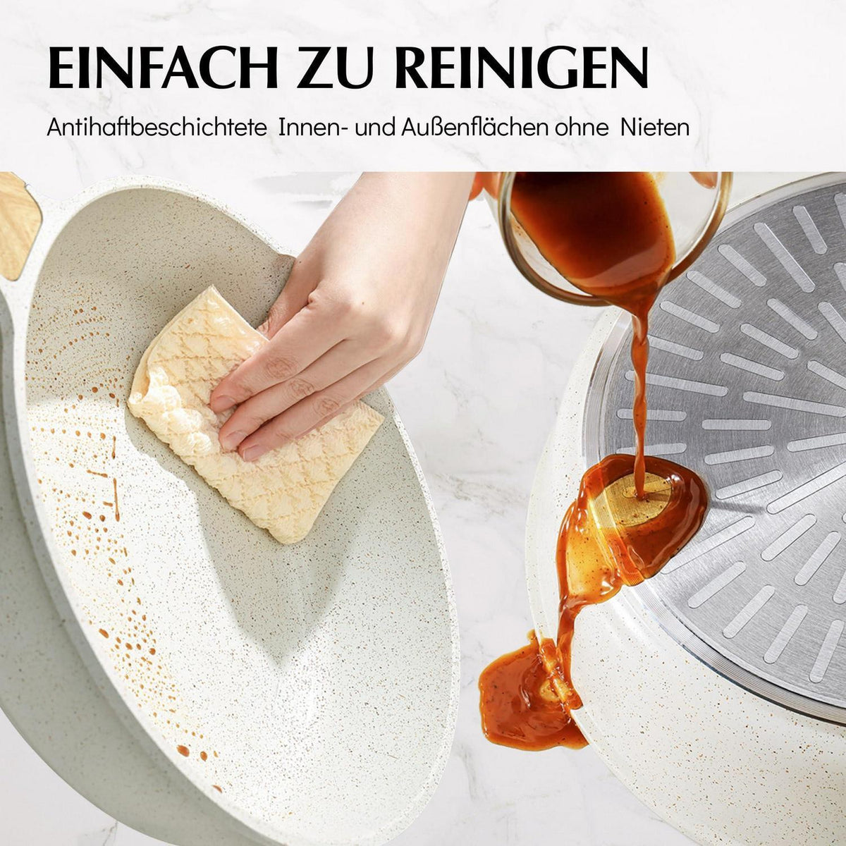 13-teiliges Pfannenset mit Antihaftbeschichtung & Glasdeckel