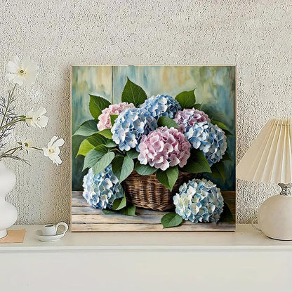 Malen nach Zahlen Erwachsene - Blumenkorb mit Hortensie