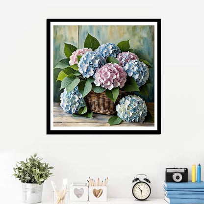 Malen nach Zahlen Erwachsene - Blumenkorb mit Hortensie