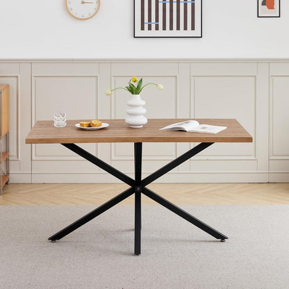Moderner Esstisch Set mit 4 Cord-Stühlen (140x80cm)