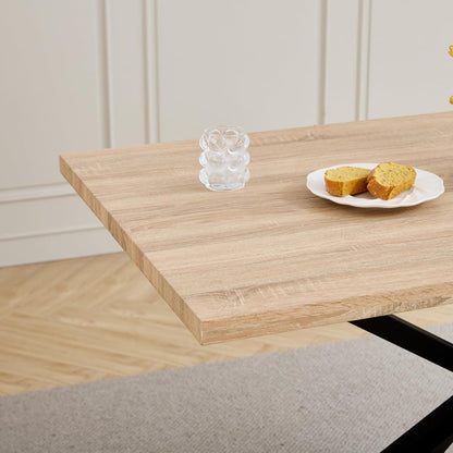 Moderner Esstisch Set mit 4 Cord-Stühlen (Rosa)