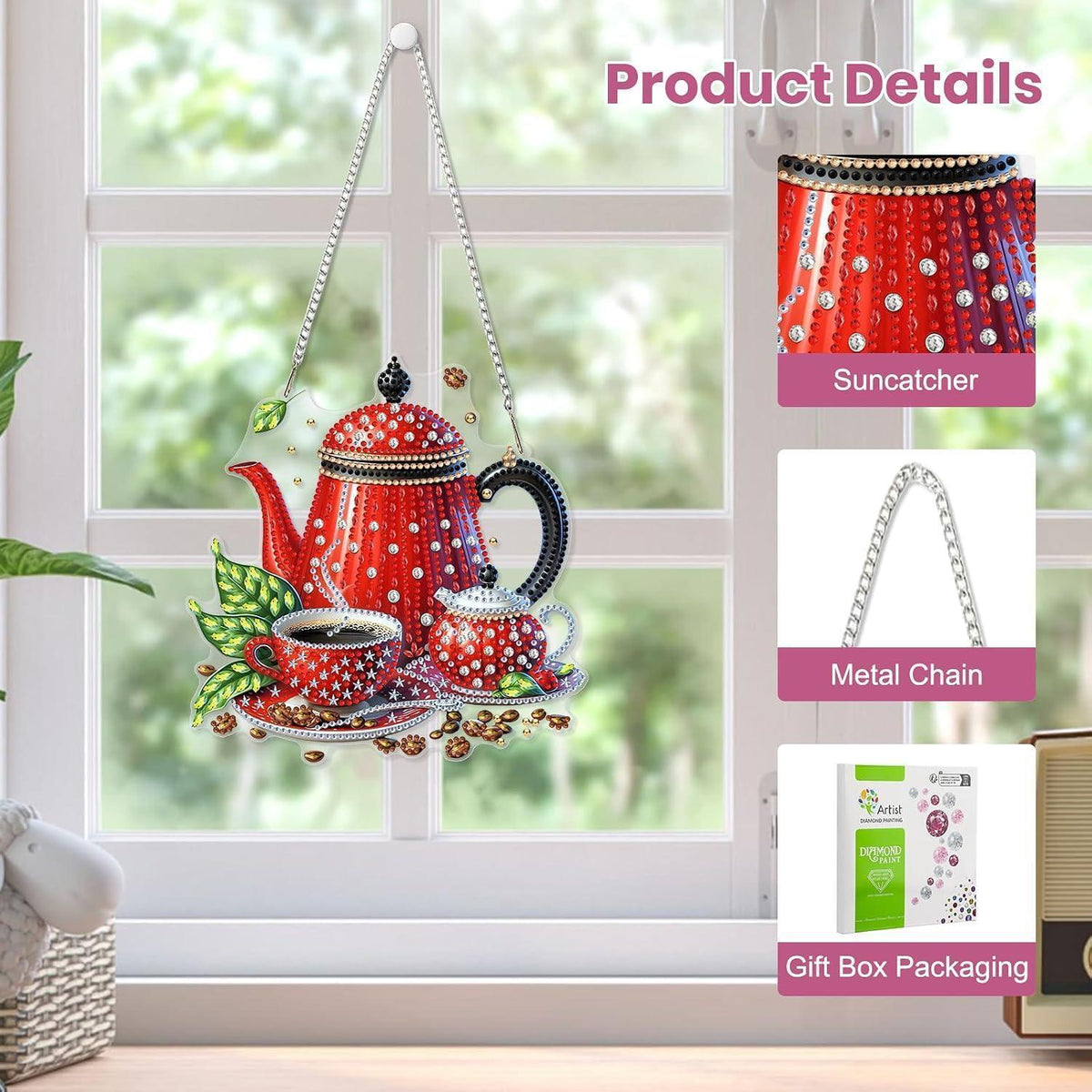 Diamant Painting Anhänger Set 5D Fensterbild DIY Basteln