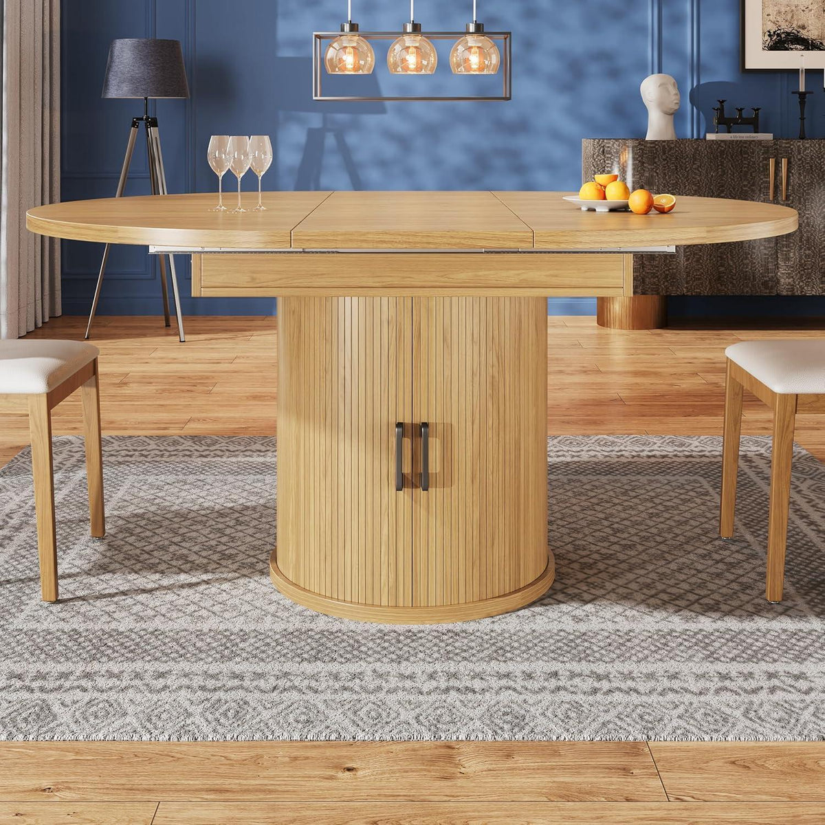 Ausziehbarer Esstisch Holz – 118-158 cm, Platz für 6 Personen