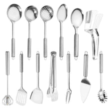 13-teiliges Edelstahl Küchenutensilien Set, Titan Silber Beschichtet