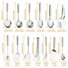 13-teiliges Edelstahl Küchenutensilien Set, Titan Silber Beschichtet