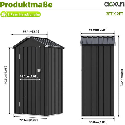 Wetterfestes Gartenhaus Metall 87,5x67 cm mit 2 Einlegeböden