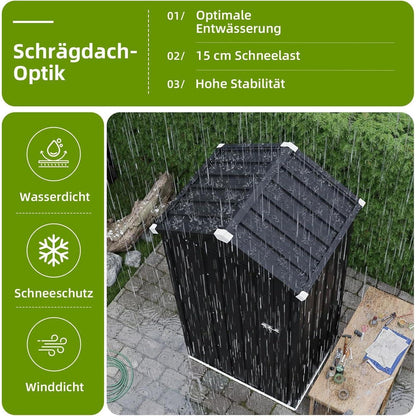 Wetterfestes Gartenhaus Metall 87,5x67 cm mit 2 Einlegeböden