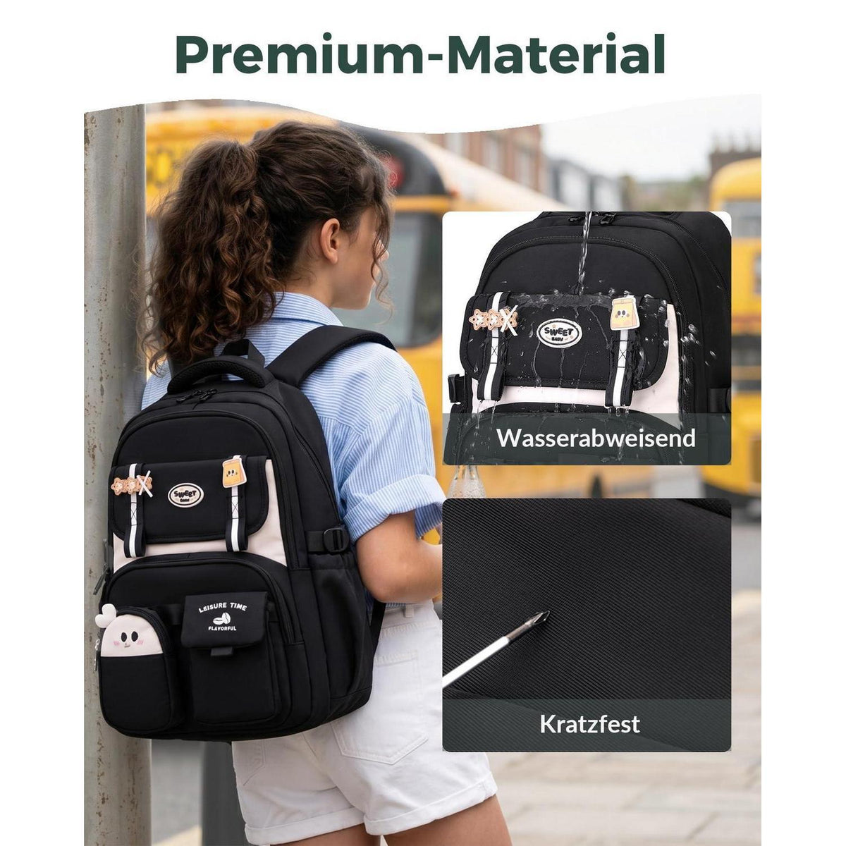 Schulrucksack Mädchen Braun – 30L Laptopfach & Ergonomisch