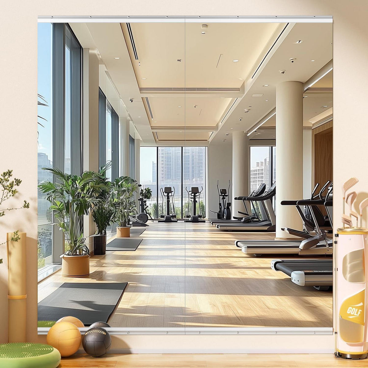 Ganzkörperspiegel 210x100cm - 2er Set für Fitnessraum & Yoga