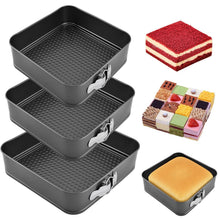 Quadratische Kuchenform Edelstahl 3er Set 24/26/28cm
