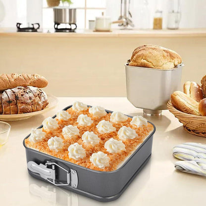 Quadratische Kuchenform Edelstahl 3er Set 24/26/28cm