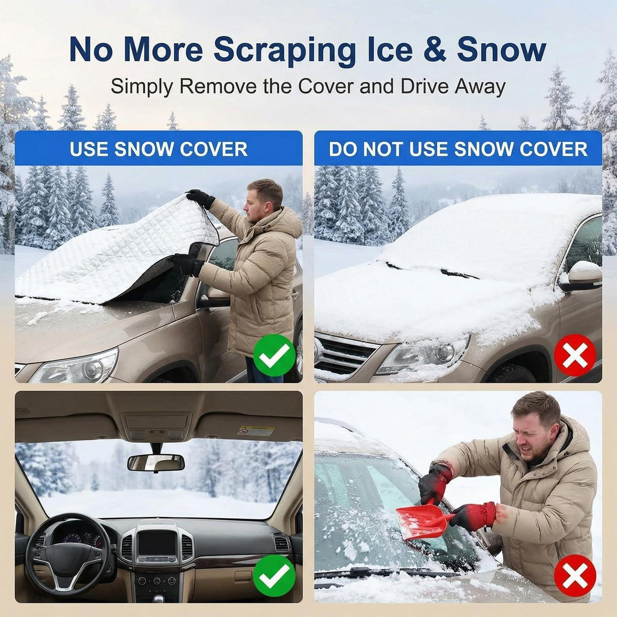 Frontscheibenabdeckung Winter – Schneefrei & Sonnenschutz für Autos