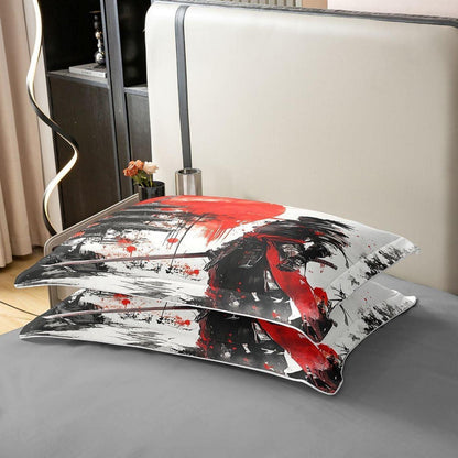 Samurai Bettwäsche Set 200x200 Baumwolle Japanische Ästhetik