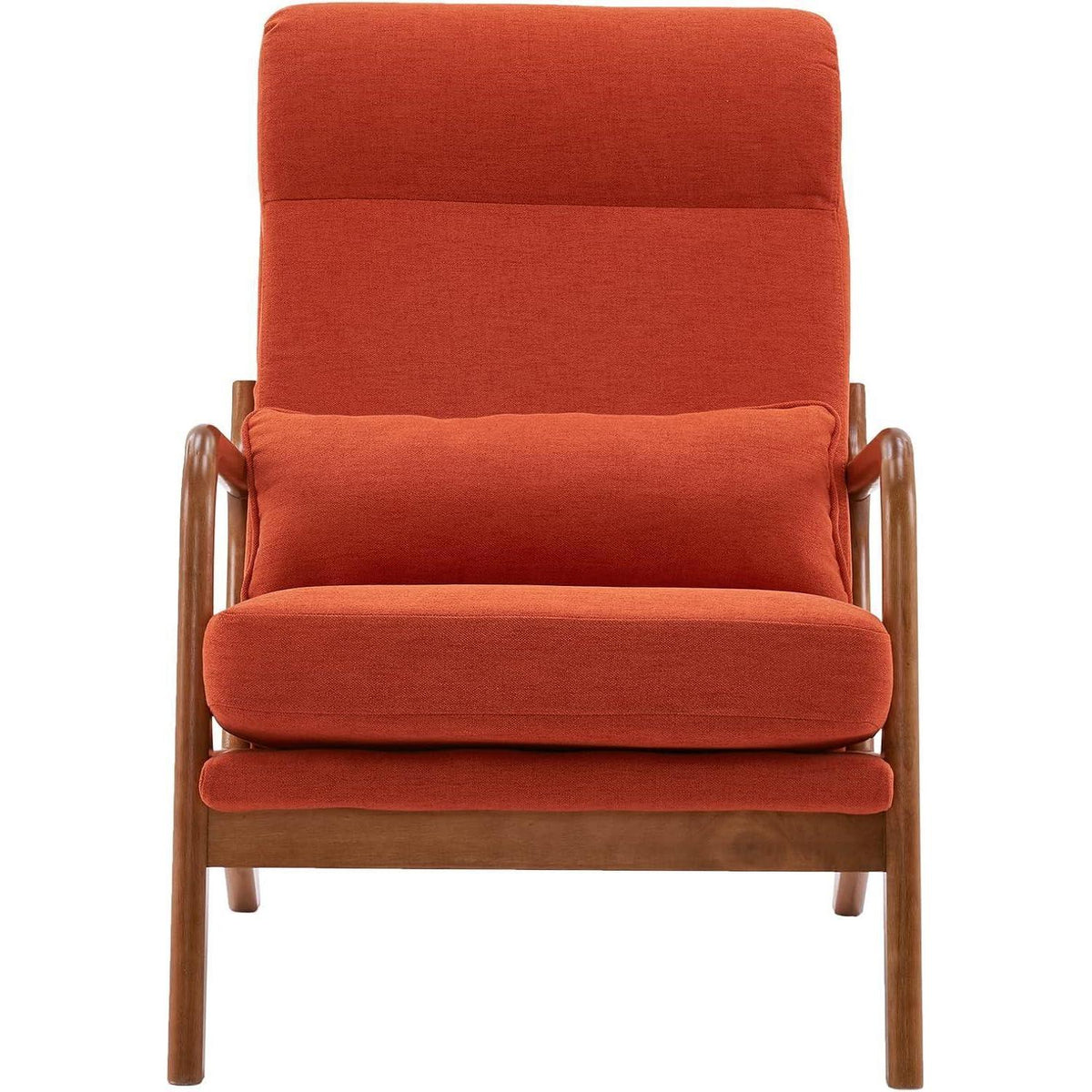 Mid-Century Sessel mit Massivholzrahmen – Orange