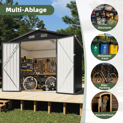 Großes Metallgerätehaus 235x171 cm – Robuster Schuppen für Garten & Werkzeug