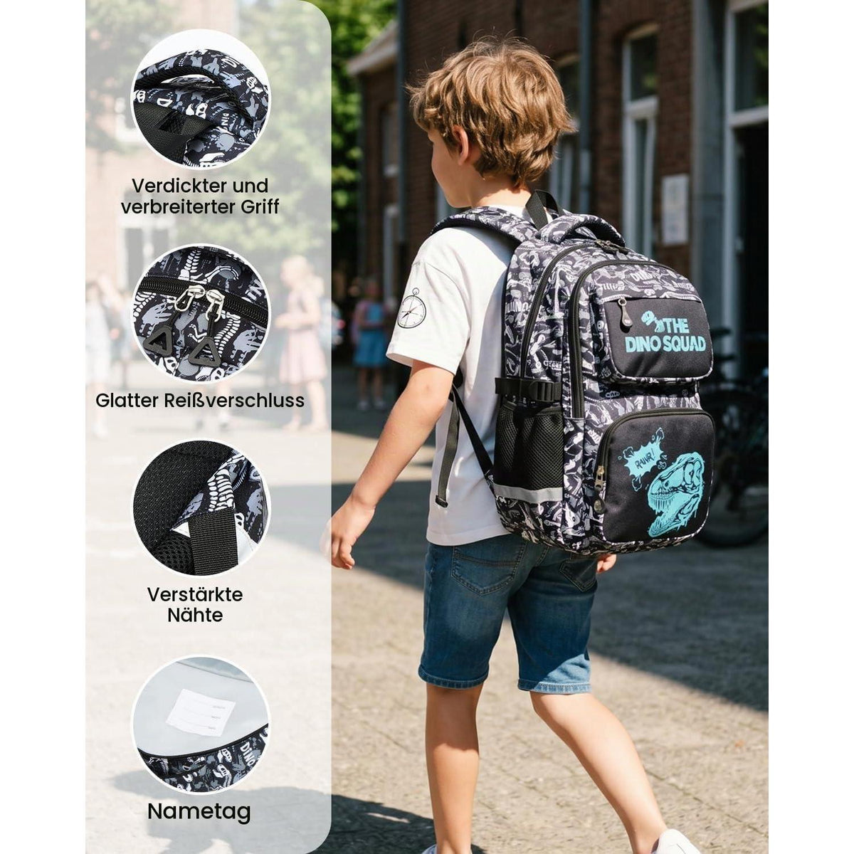Schulranzen Jungen 1.-4. Klasse Reflektierend & Nachtleuchtend