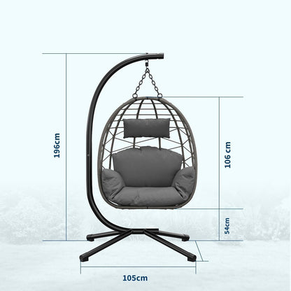 Hängesessel mit Gestell Grau – Outdoor & Indoor Komfort