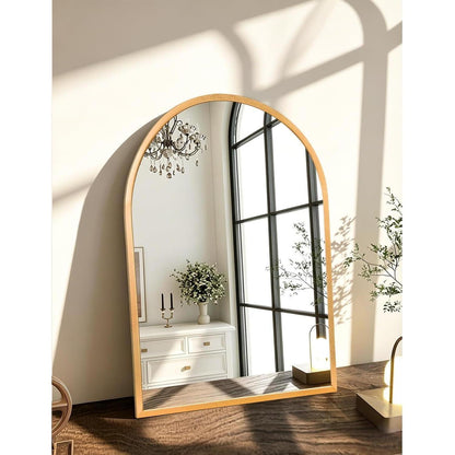 Goldener Bogen-Wandspiegel | 65x45 cm | Badezimmer & Deko