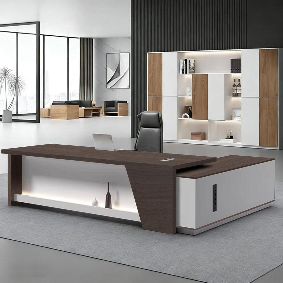 Moderner L-förmiger Schreibtisch mit Stauraum – Großzügiger Bürotisch für Büro & Homeoffice
