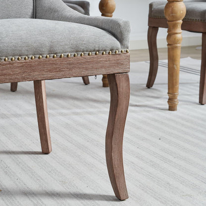 Esszimmerstühle 6er Set, Gepolsterte Chenille Stühle Grau