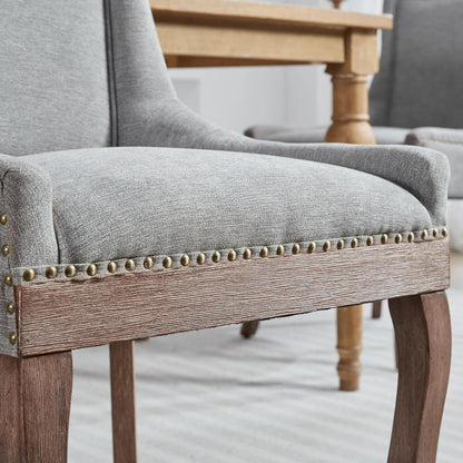 Esszimmerstühle 6er Set, Gepolsterte Chenille Stühle Grau