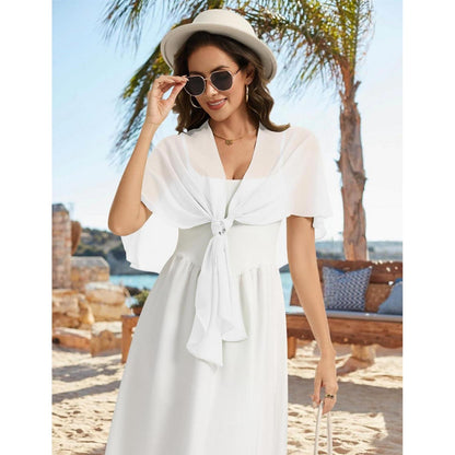 Chiffon Bolero Damen leicht elegant Stola weiches Schultertuch für Abendkleider