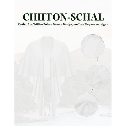 Chiffon Bolero Damen leicht elegant Stola weiches Schultertuch für Abendkleider