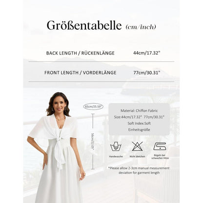 Chiffon Bolero Damen leicht elegant Stola weiches Schultertuch für Abendkleider