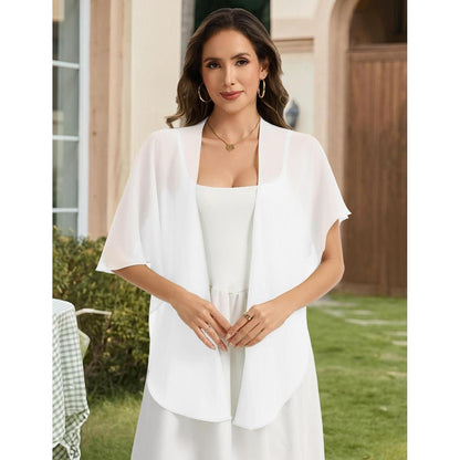 Chiffon Bolero Damen leicht elegant Stola weiches Schultertuch für Abendkleider