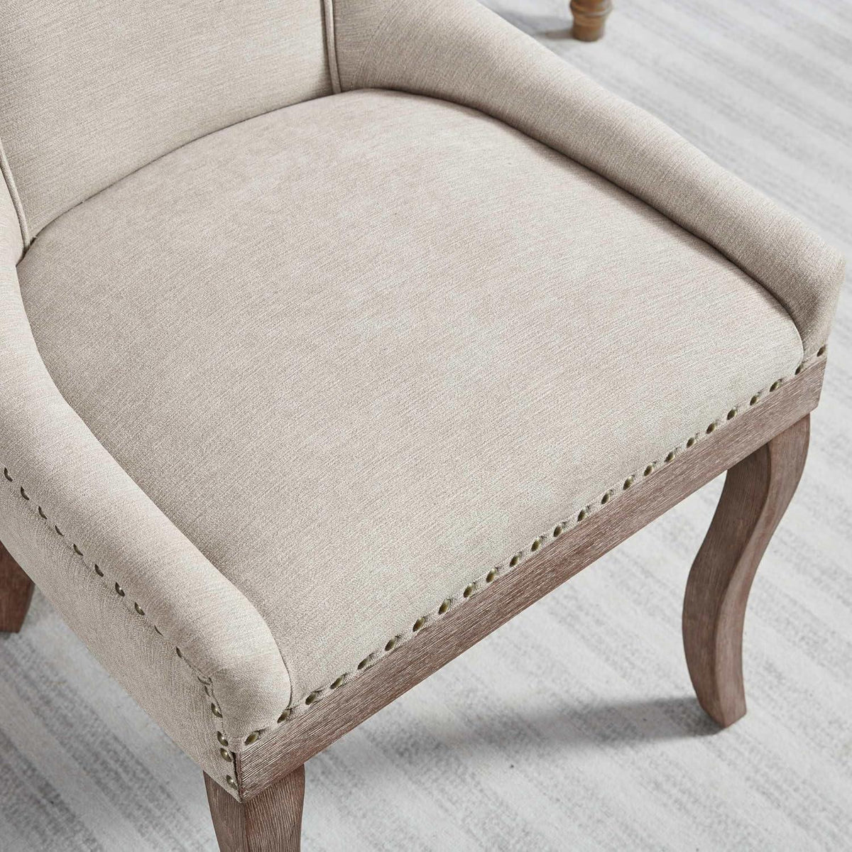 Esszimmerstühle 4er Set, Gepolsterte Chenille Stühle mit Holzbeinen