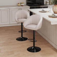 Verstellbarer Barhocker Set (2x) – Beige, atmungsaktiv & bequem