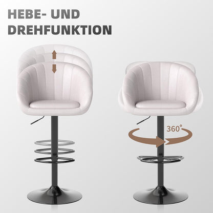 Verstellbarer Barhocker Set (2x) – Beige, atmungsaktiv & bequem
