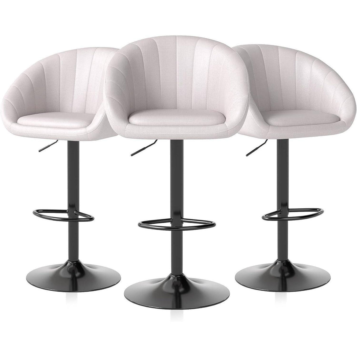 Verstellbare Barhocker Set 3er – Beige, Atmungsaktiv & Komfortabel