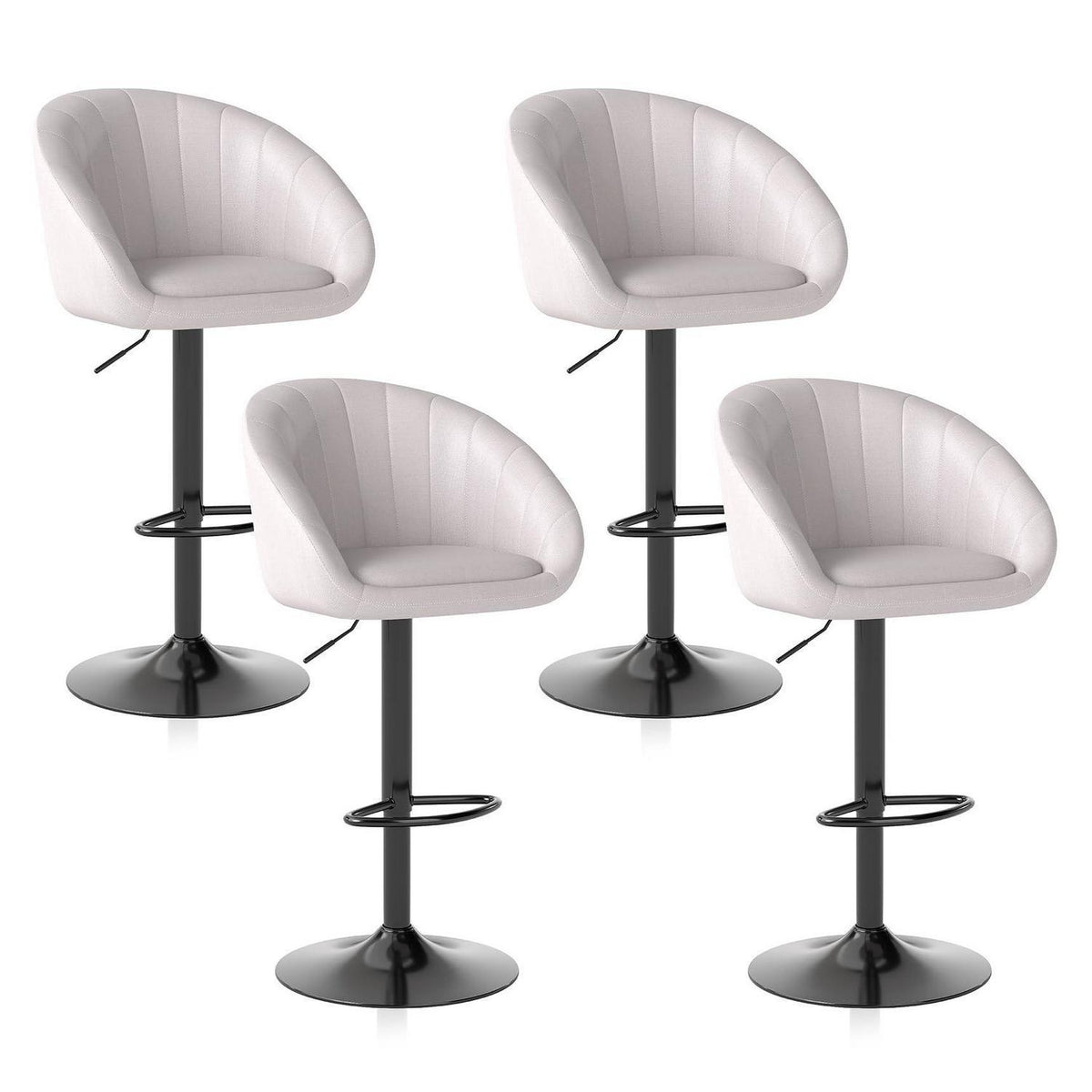 Youhauchair Barhocker Set 4 – Höhenverstellbar, Beige