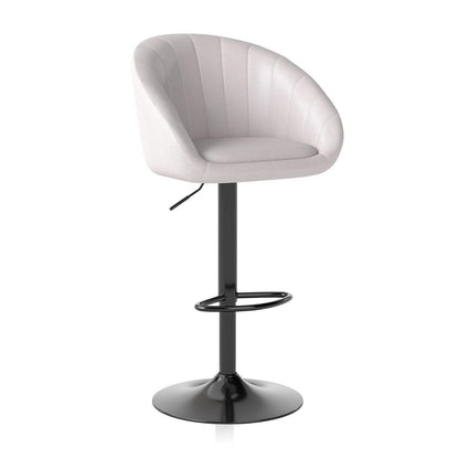 Verstellbarer Barhocker mit Lehne & Fußstütze – Beige