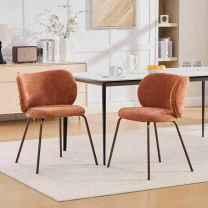 Moderner Esszimmerstuhl Chenille Stoff Orange, Bequem & Stabil