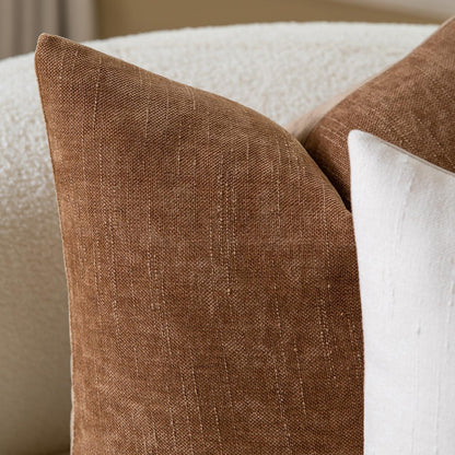 2 Kissenbezüge 45x45 cm Chenille Bronze – Farmhouse Stil
