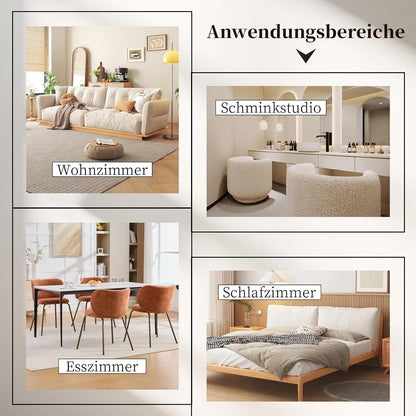 Esszimmerstühle Set 6 – Chenille Stoff, Orange