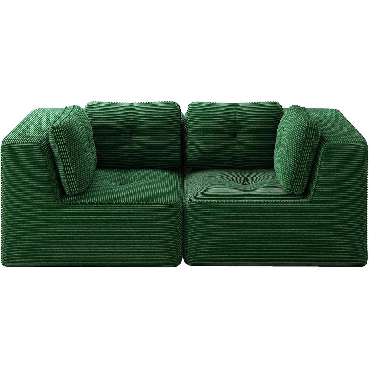 Modulares Ecksofa Grün 2C – Kein Aufbau, Tiefe Sitzfläche