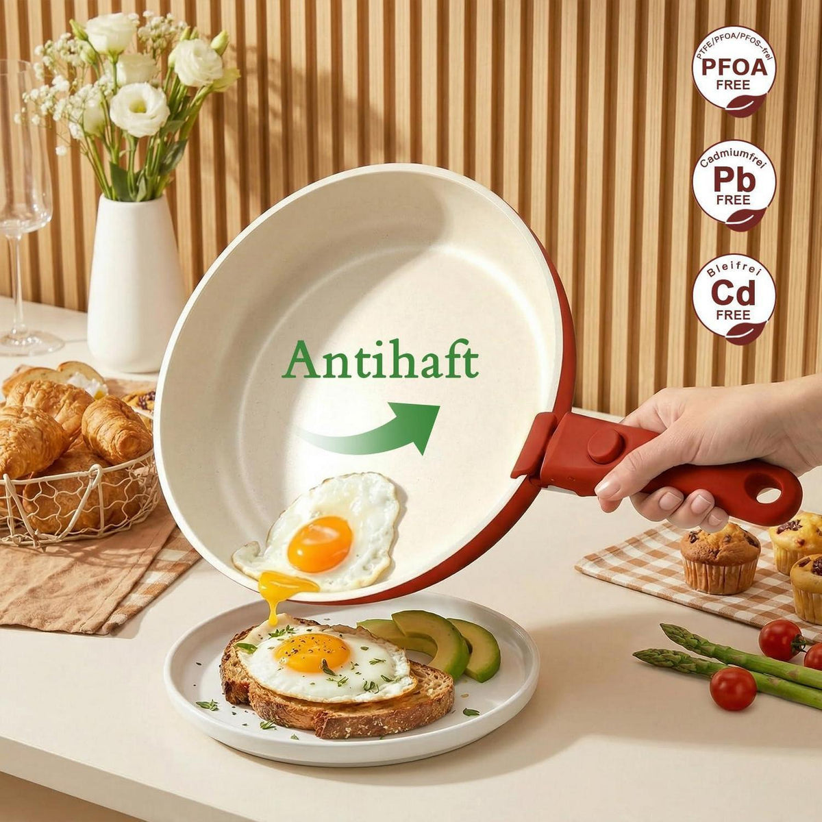 Granit Topfset 21-teilig mit Abnehmbarem Griff & Farbverlauf
