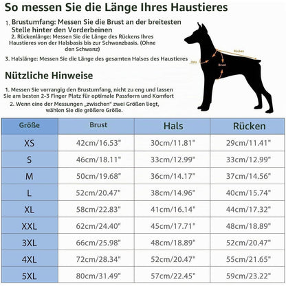 Winter Hundeweste mit Geschirr - Leopard, S