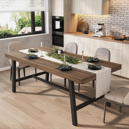 Rechteckiger Esstisch für 6-8 Personen | Industriedesign Braun