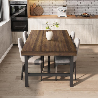 Rechteckiger Esstisch für 6-8 Personen | Industriedesign Braun